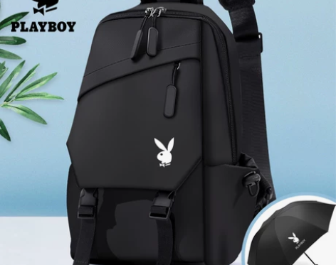 花花公子胸包斜挎包男新款大容量时尚单肩包胸...