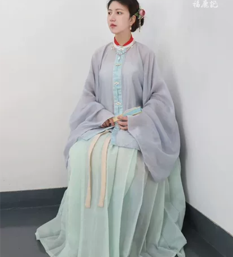 【福鹿记】汉服兰雾明制袄裙竖领对襟短衫立领...