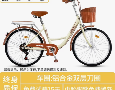 自行车女通勤轻便单车上班代步实心胎免充气2...