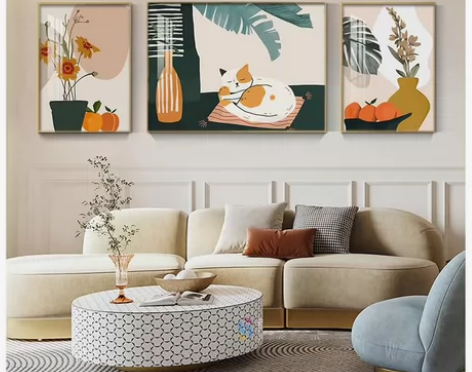 大吉大荔北欧风客厅装饰画沙发背景墙挂画in...