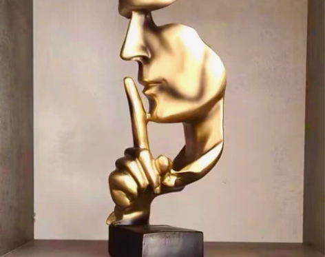 沉默是金客厅酒柜装饰品摆件创意家居办公室装...