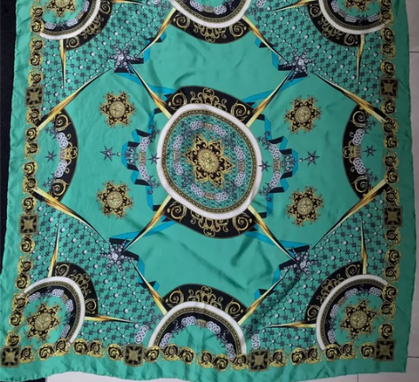 丝巾 复古 绿色 对折再对折的尺寸如图 他...