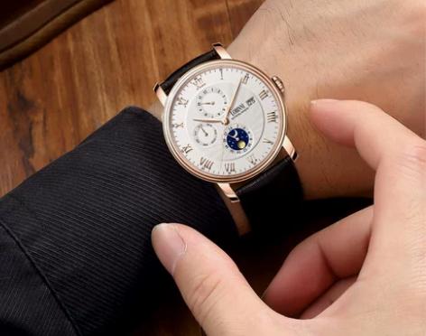 罗宾尼正品手表男机械表全自动男士手表品牌皮...