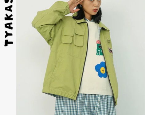【宅】TYAKASHA塔卡沙外套女两面穿夹...