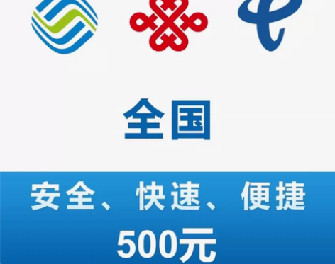 广西移动，联通，电信话费500元，一般24...
