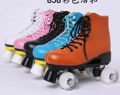 双排溜冰鞋儿童成人运动四轮滑鞋成年男女旱冰...