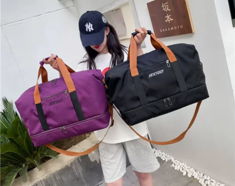 邮跨境批发旅行包健身包干湿分离大容量旅行袋...
