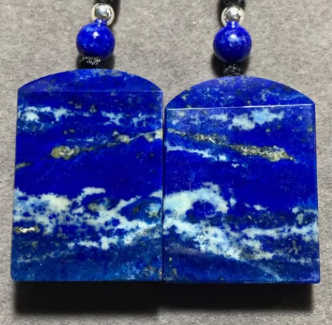 精品！“沧海映雪”青金石老矿唯美意境藏头对...