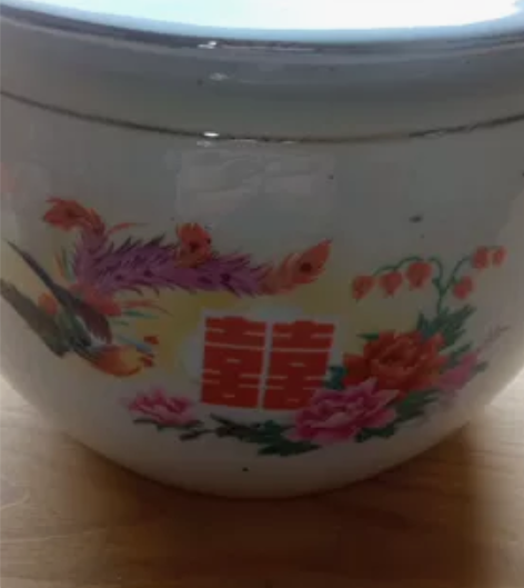 凤求凰双囍粥罐糖缸一对 口径约16cm高约...