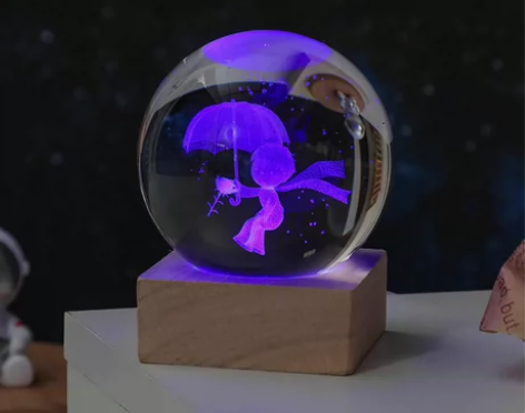 宇宙系列创意生日礼物发光水晶球小摆件送女生...