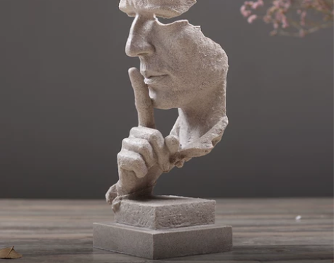 简约现代创意沉默是金工艺品摆件北欧雕塑办公...