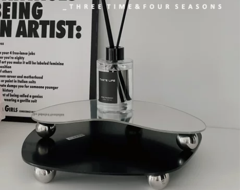 不规则亚克力镜面托盘香薰底托家居ins玄关...