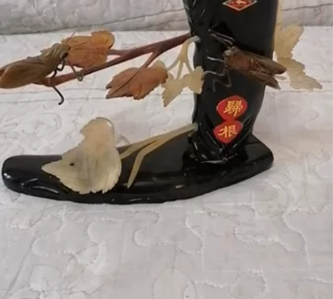 纯牛骨笔筒摆件，落叶归根牛骨摆件，笔筒牛骨...