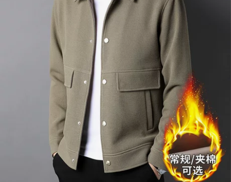 轻商务通勤休闲男装上衣春翻领工装夹克