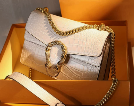 纪诗哲包包女2021新款真皮女包单肩链条包...