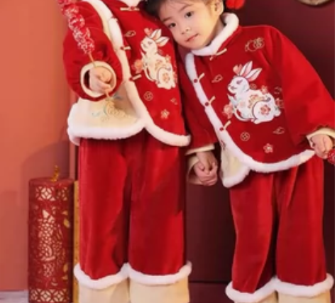 【西子问】汉服女童冬装宝宝拜年服唐装古装新...