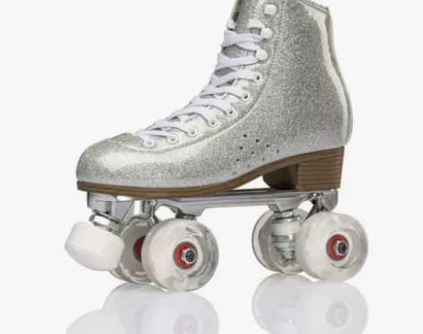 新款双排溜冰鞋成人男女银色舒适透气结实耐用...