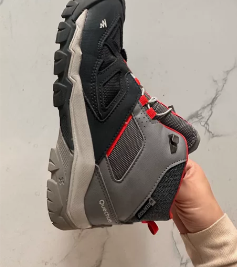 迪卡侬儿童徒步登山鞋男童女童春秋防水户外防...