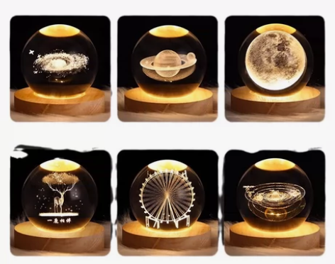 【清仓处理】星空星球月球月亮水晶球小夜灯投...