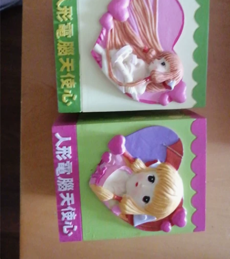 动漫彩陶笔筒 动漫人形电脑天使心,彩色陶瓷...