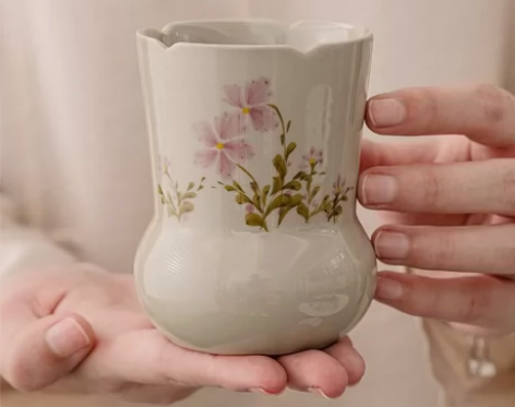 精品手工彩绘小雏菊建水茶洗陶瓷功夫茶具配件...