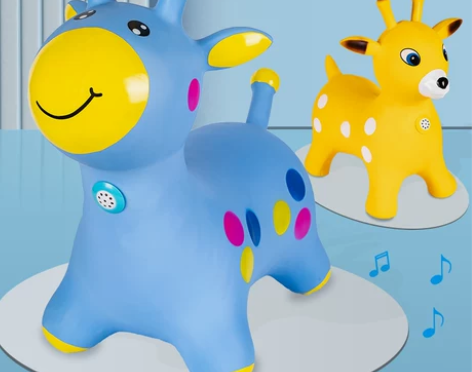 哈哈球儿童跳跳马防摔宝宝充气马跳跳鹿骑马玩...