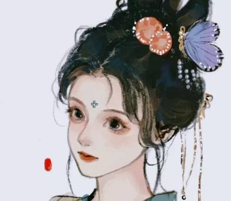 古风水彩风人物头像 古风水彩手绘人物头像设...