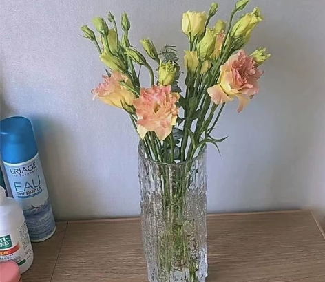 花店倒闭清仓    ins风直筒冰川花瓶玻...