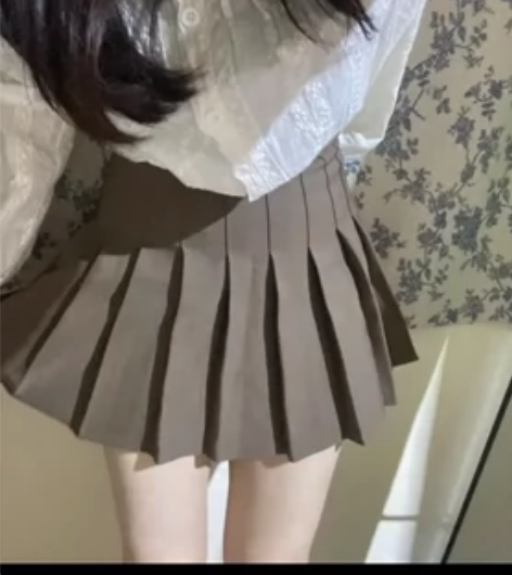 卡其色百褶裙女防走光学院风短裙高腰a字 全...