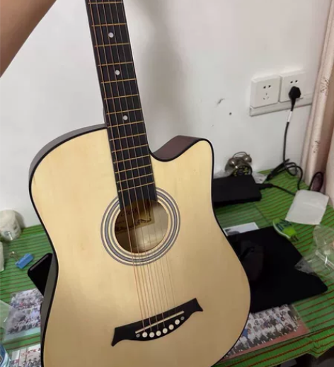 41寸单板民谣吉他38寸初学者木吉他新手入...