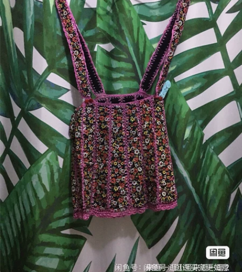 复古森女系田园风格印花皮背带款连衣裙 长5...