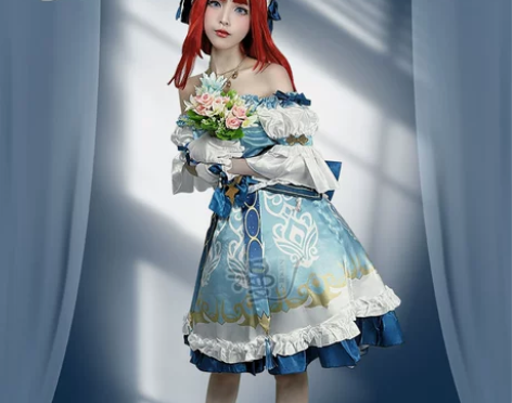 漫路人原神联动妮露cos服连衣裙日服cos...
