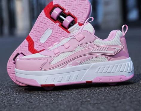 儿童暴走鞋轮滑女童鞋网红四轮爆走鞋学生隐形...