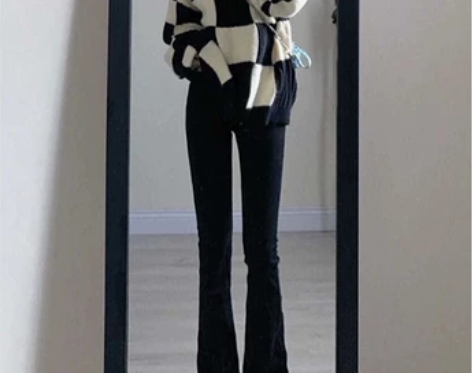 微喇牛仔裤女2023年春秋新款大码高腰显瘦...