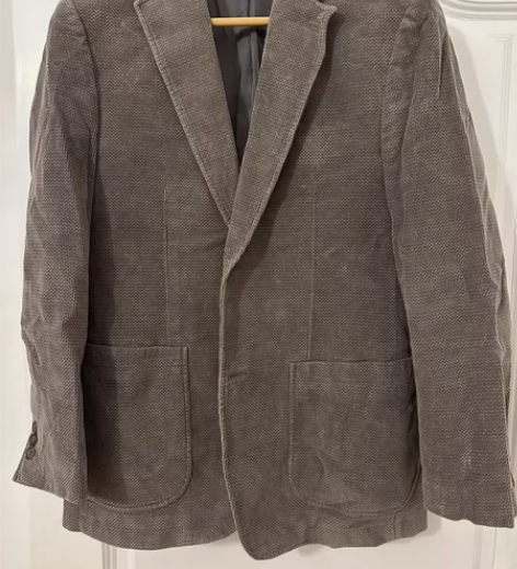 男士男款灰色单排扣西装 2颗扣，单排扣  ...
