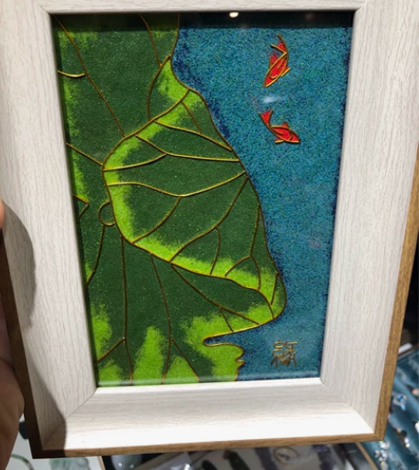 掐丝珐琅画 景泰蓝工艺画 特价包邮含相框 ...