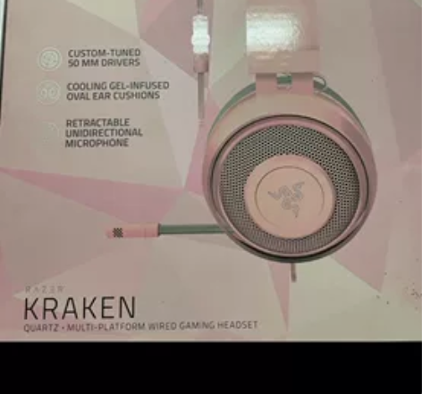 雷蛇北海巨妖萌猫版-粉晶头戴式7.1虚拟环...