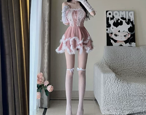 圣诞节cosplay粉色可爱猫女郎制服性感...