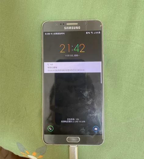 三星note5蓝色 韩版16G 可以正常充电使用拍照  有...