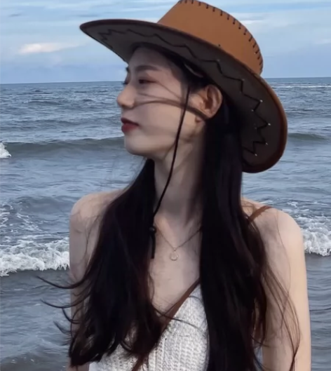 沙滩遮阳帽男女时尚大沿帽情侣大檐礼帽美国西...