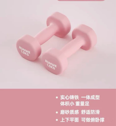 朗威哑铃女士健身家用器材儿童男士纯铁套装组...