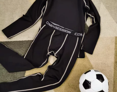 儿童紧身衣套装秋冬加绒款薄绒男童足球训练服...