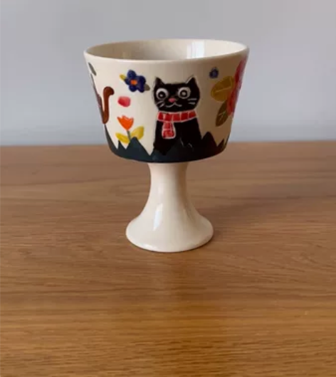 景德镇手作陶瓷,出自wuli的猫猫高脚杯,...