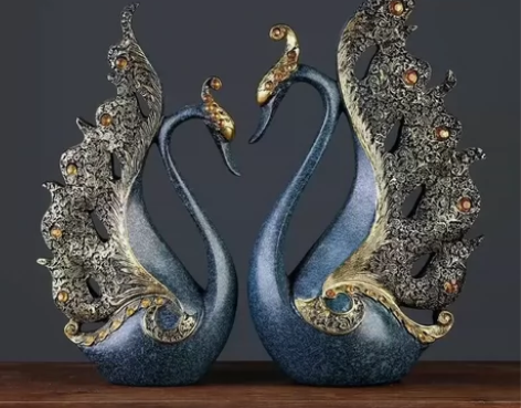 天鹅摆件客厅房间家居装饰品轻奢新婚结婚礼物...