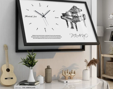起贝电表箱装饰画带钟表现代简约客厅餐厅配电...