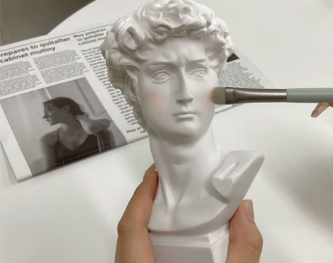 笔筒摆件 笔筒摆件家居桌面大卫雕塑石膏装饰...