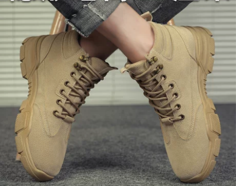 马丁靴男秋季男士增高鞋10cm休闲英伦高帮...