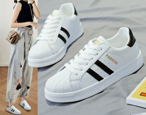 2023新款秋季百搭小白鞋子女贝壳头学生春...