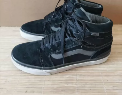 44.5码万斯男鞋反毛皮高帮板鞋休闲鞋运动...