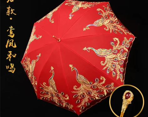 结婚红伞婚伞新娘伞红色出嫁伞婚庆用中式婚礼...